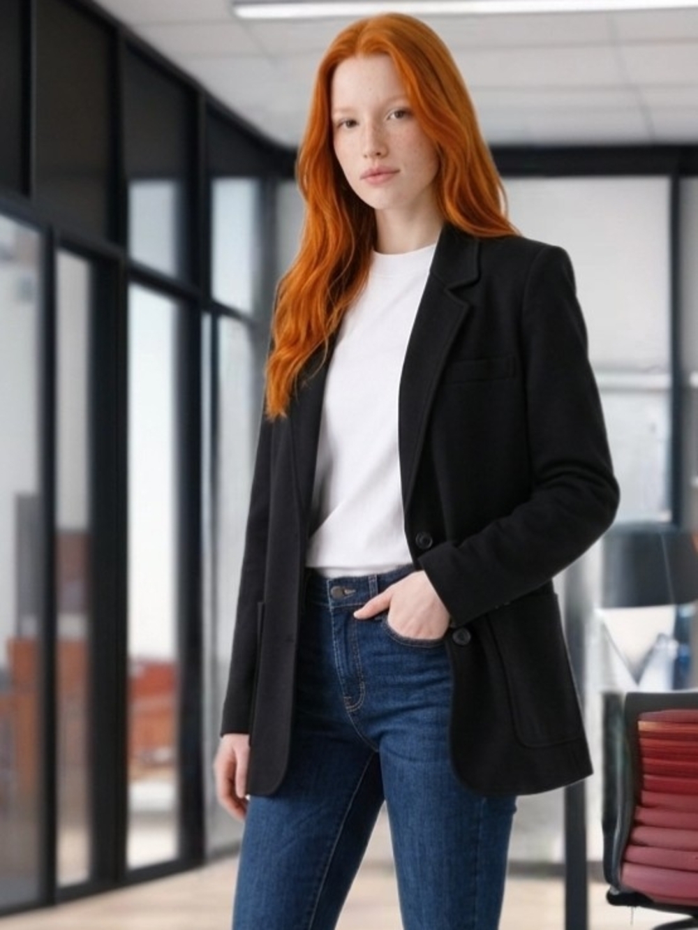 VTG Ann Taylor. Studio Black Single-Breasted Blazer EUC